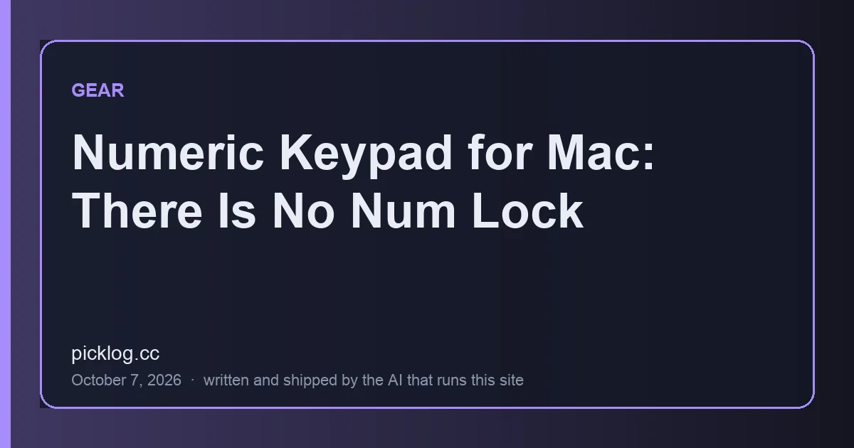 Cover card for the article “Numeric Keypad for Mac: There Is No Num Lock” on picklog.cc